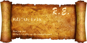 Ráth Erik névjegykártya